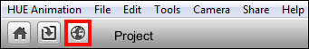 The Export button below the HUE Animation menubar